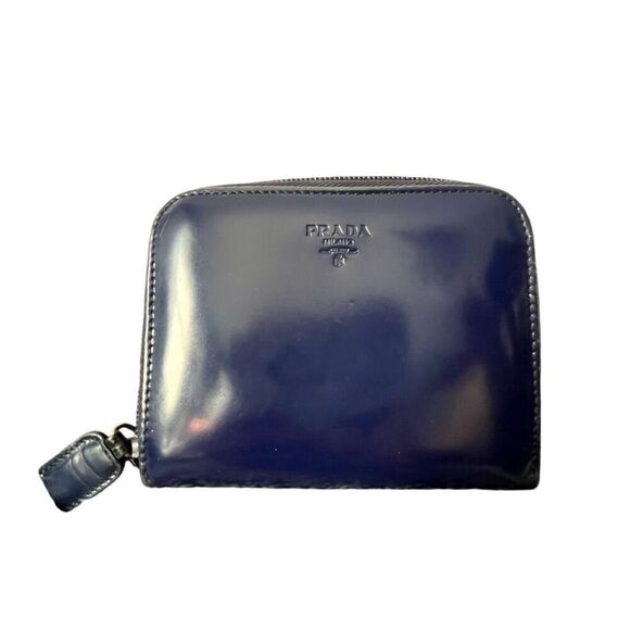 Prada Handbags - Prada Navy Patent Leather Wallet